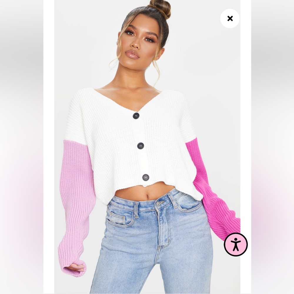 BUTTON UP CROPPED CARDIGAN - Medium